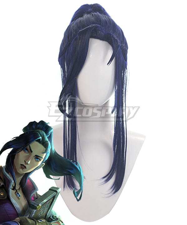 League of Legends LOL Arcane Caitlyn Blue Cosplay Wig