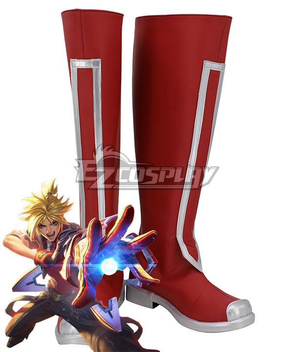 League of Legends LOL Battle Academia Ezreal Brown Shoes Cosplay Boots