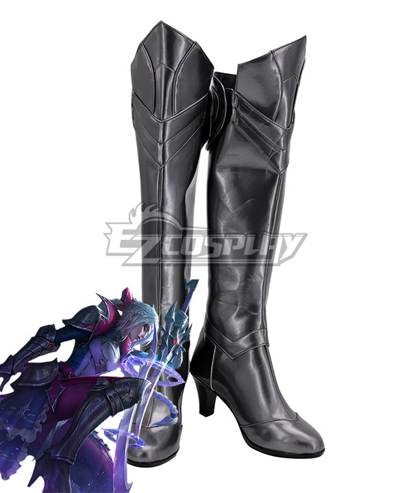 League of Legends LOL Battle Queen Diana Silver Shoes Cosplay Boots