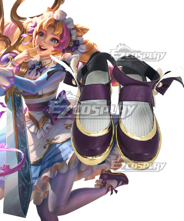 League of Legends LOL Cafe Cuties Gwen Purple Cosplay Shoes
