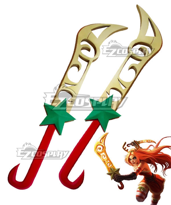 League Of Legends LOL Christmas Girl Katarina Du Couteau The Sinister Blade Two Dagger Cosplay Weapon Prop