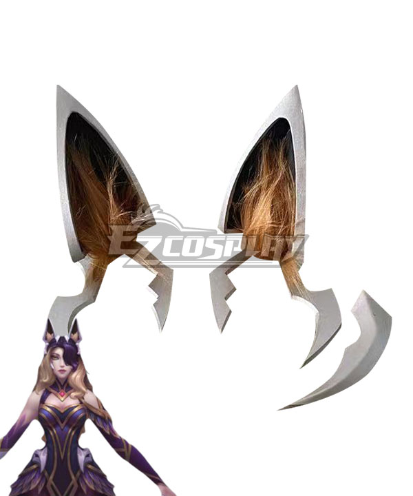 League of Legends LOL Coven Ahri Ears Face Armor Cosplay Accessory Prop