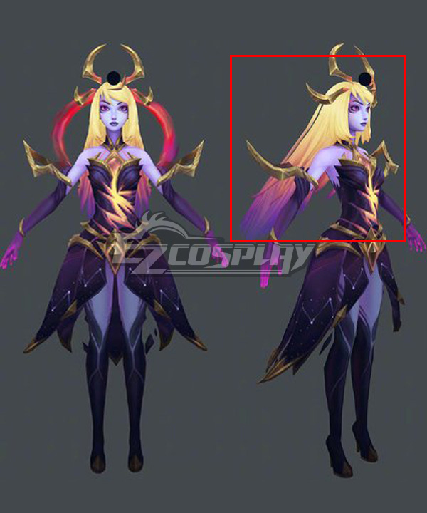League Of Legends LOL Dark Cosmic Lux Golden Purple Cosplay Wig