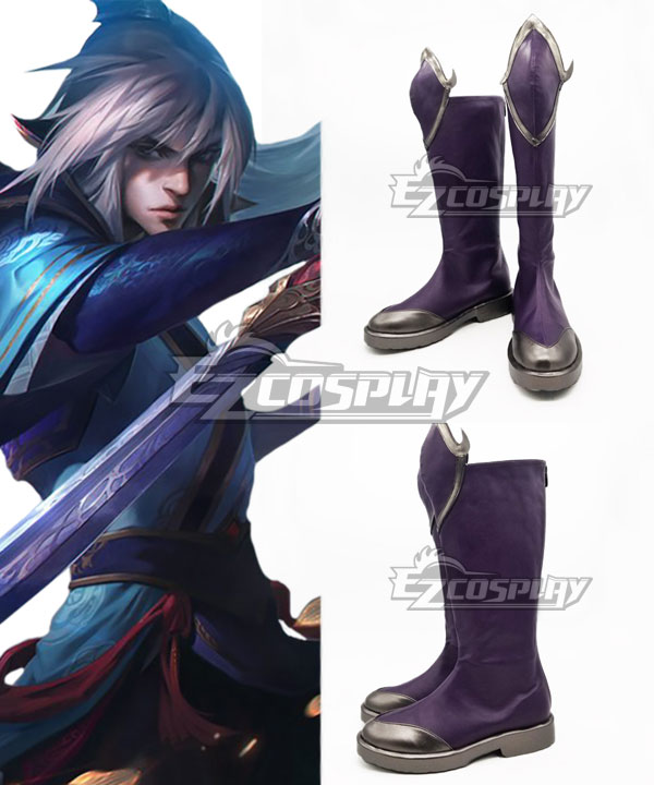 League Of Legends LOL Enduring Sword Talon Purple Shoes Cosplay Boots