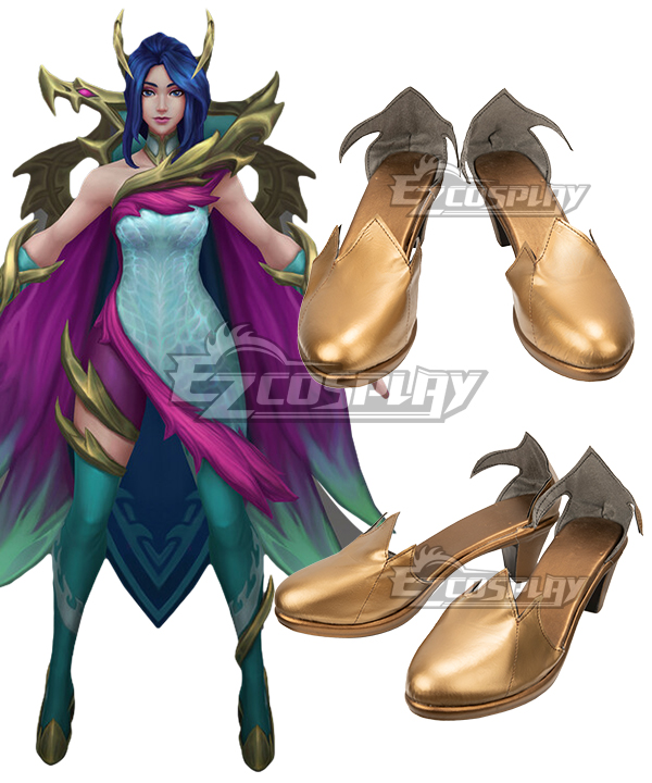 League Of Legends LOL Fae Dragon Ashe Green Cosplay Shoes