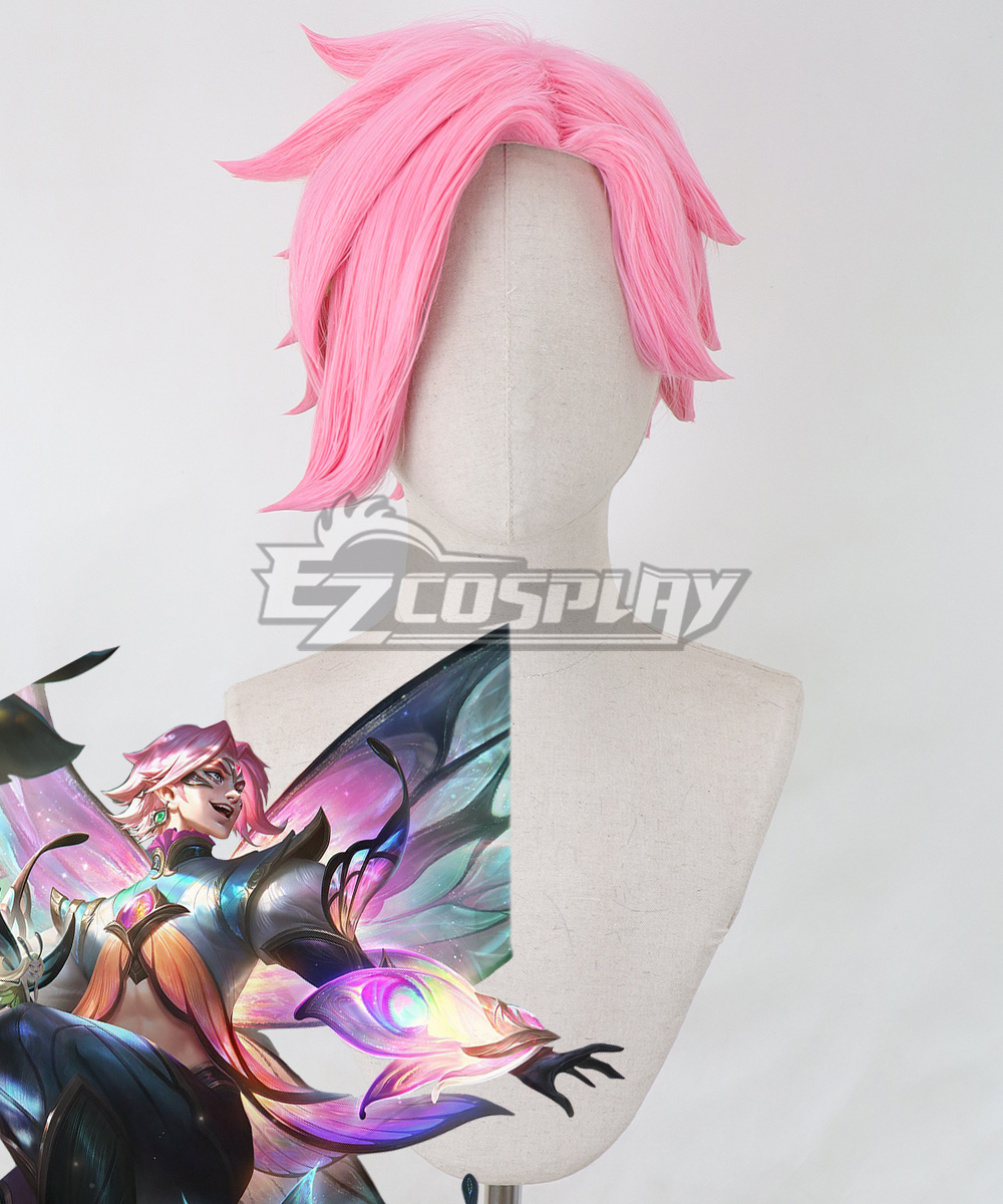 League of Legends LOL Faerie Court Ezreal Pink Cosplay Wig