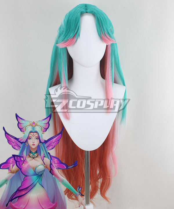 League of Legends LOL Faerie Court Seraphine Green Cosplay Wig