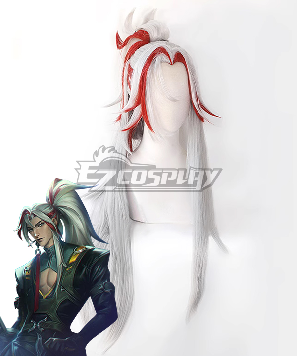 League Of Legends LOL HEARTSTEEL Yone Sliver Red Cosplay Wig