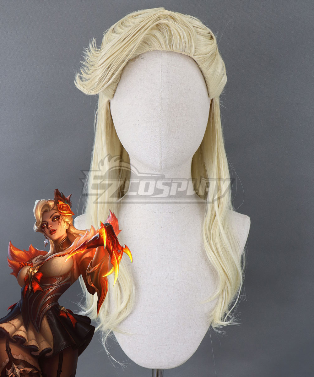 League of Legends LOL High Noon Evelynn Golden Cosplay Wig