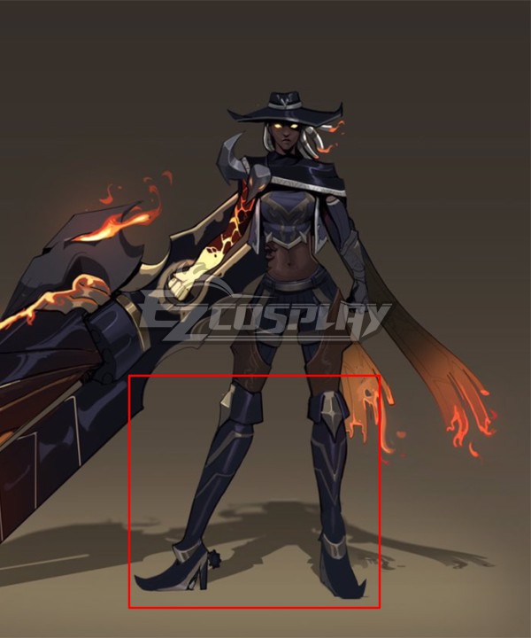 League of Legends LOL High Noon Senna Black Shoes Cosplay Boots