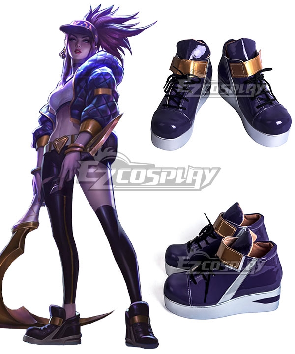 League Of Legends LOL KDA K/DA Akali Purple Cosplay Shoes