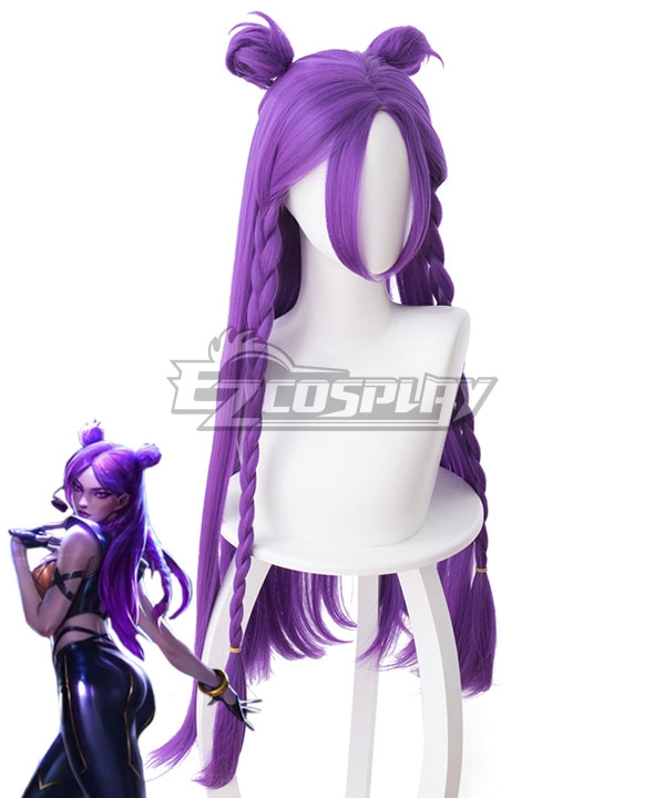 

League Of Legends LOL KDA K/DA Kai'Sa Dark Purple Cosplay Wig - 458E