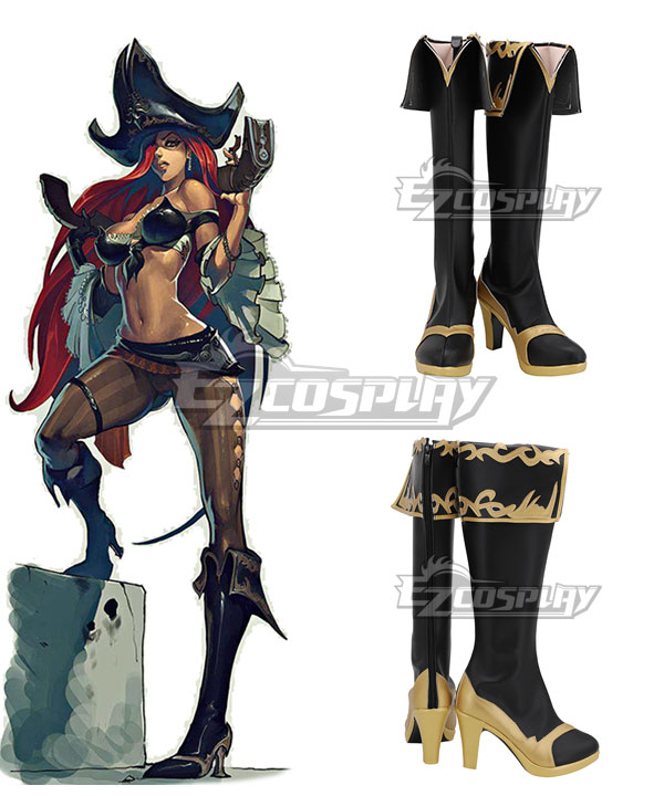 League Of Legends LOL Miss Fortune Black Shoes Cosplay Boots