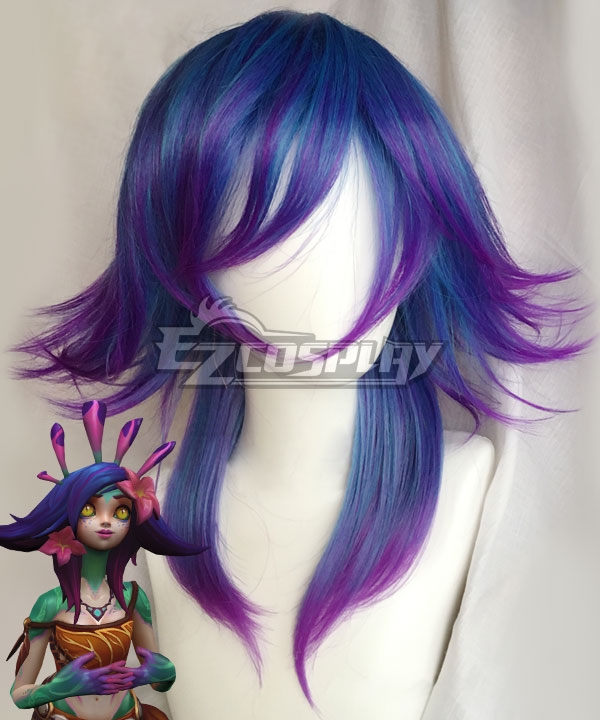 League Of Legends LOL Neeko Purple Blue Cosplay Wig