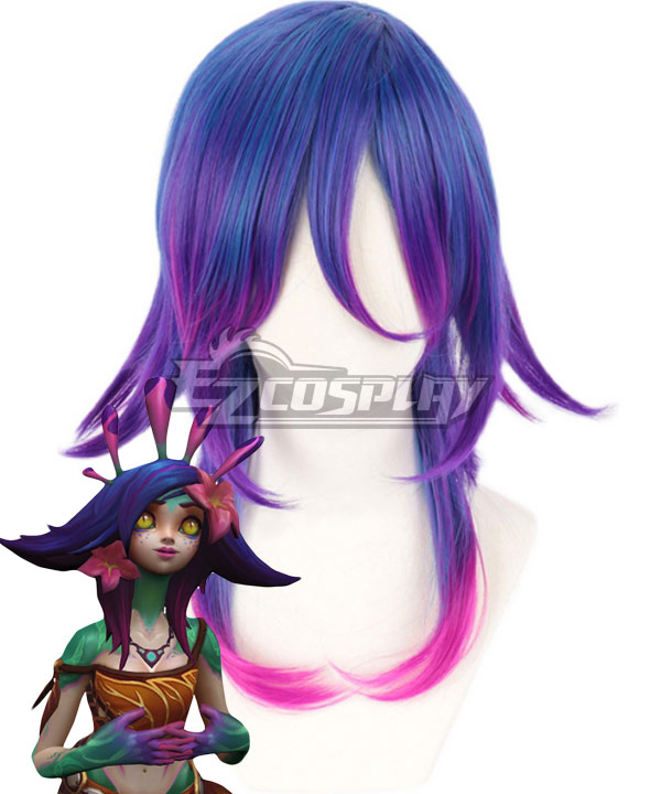 League Of Legends LOL Neeko Purple Blue Cosplay Wig