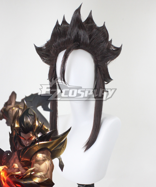 League Of Legends LOL Obsidian Dragon Sett Black Cosplay Wig