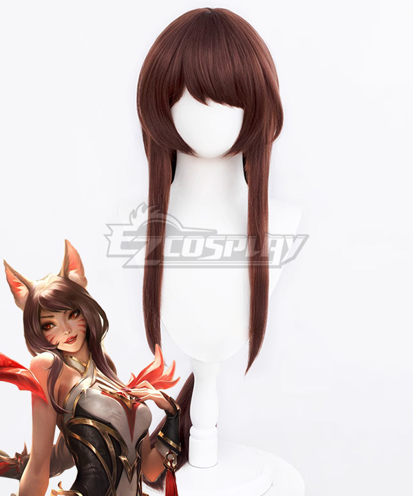 League of Legends LOL Risen Legend Ahri Brown Cosplay Wig