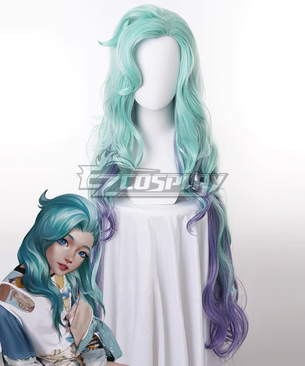 League Of Legends LOL Seraphine Green Cosplay Wig