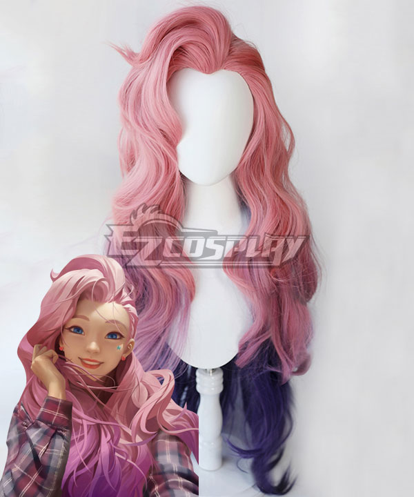 League of Legends LOL Seraphine Purple Cosplay Wig
