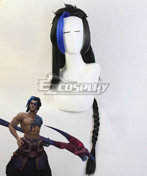 League of Legends LOL Shieda Kayn The Shadow Reaper Black Purple  Cosplay Wig