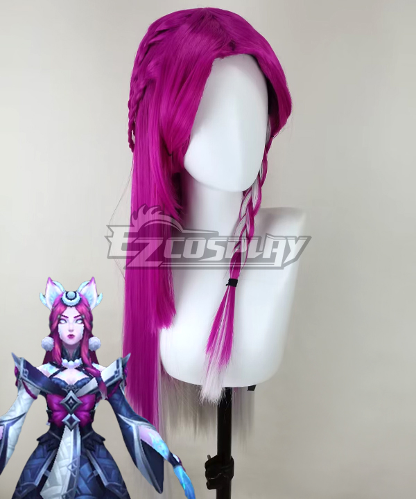League of Legends LOL Snow Moon Ahri Pink Cosplay Wig