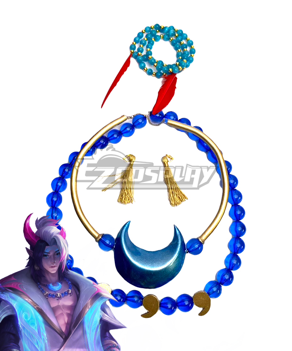 League of Legends LOL Spirit Blossom Aphelios Blue Necklace Bracele Earrings Cosplay Accessory Prop