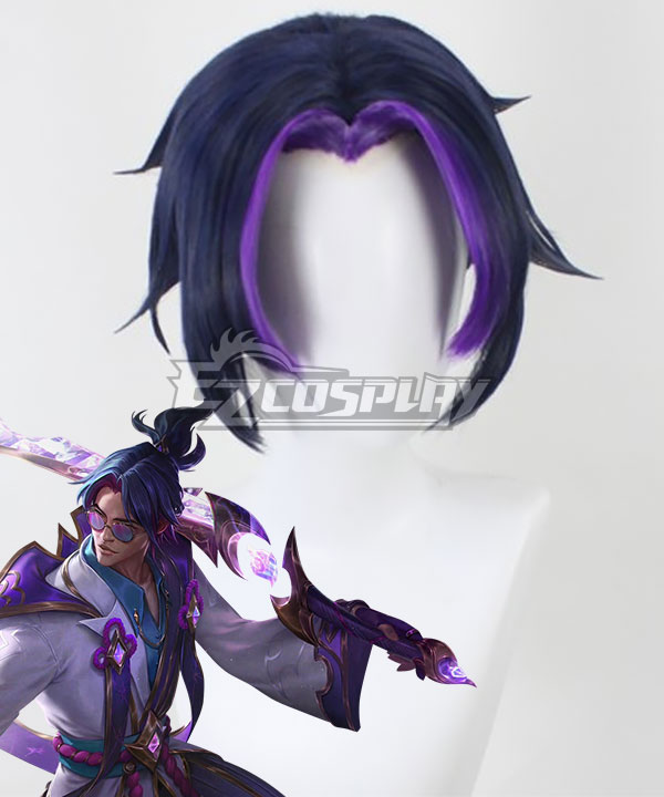 League of Legends LOL Spirit Blossom Master Yi  Prestige Edition Blue Cosplay Wig