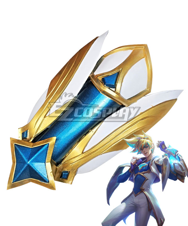 League of Legends LOL Star Guardian Ezreal Greaves Cosplay Weapon Prop