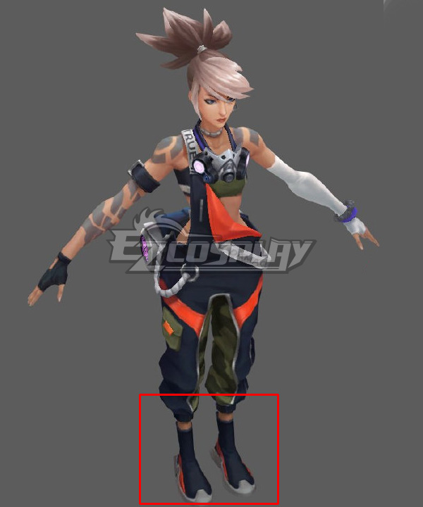 

League of Legends LOL True Damage Akali Black Orange Cosplay Shoes