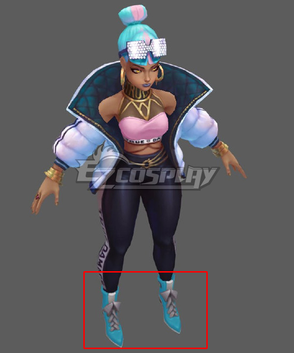 

League of Legends LOL True Damage Qiyana Blue Cosplay Shoes
