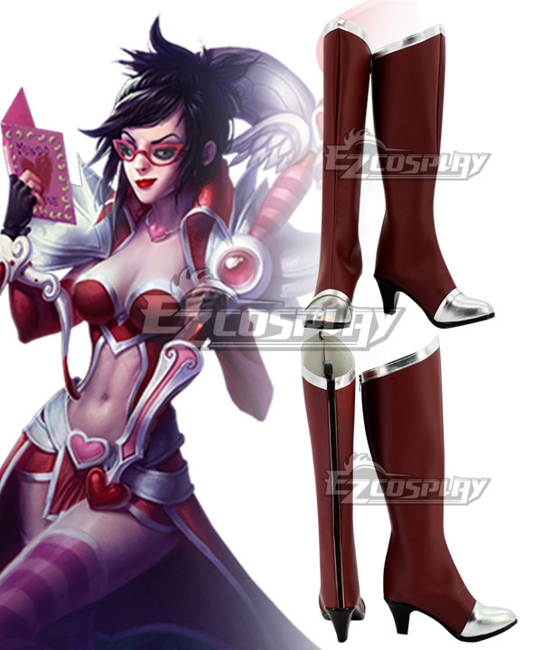 League Of Legends LOL Vayne Heartseeker Skin Dark Red Shoes Cosplay Boots