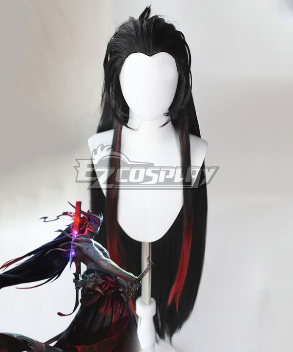 League Of Legends LOL Yone Black Red Cosplay Wig