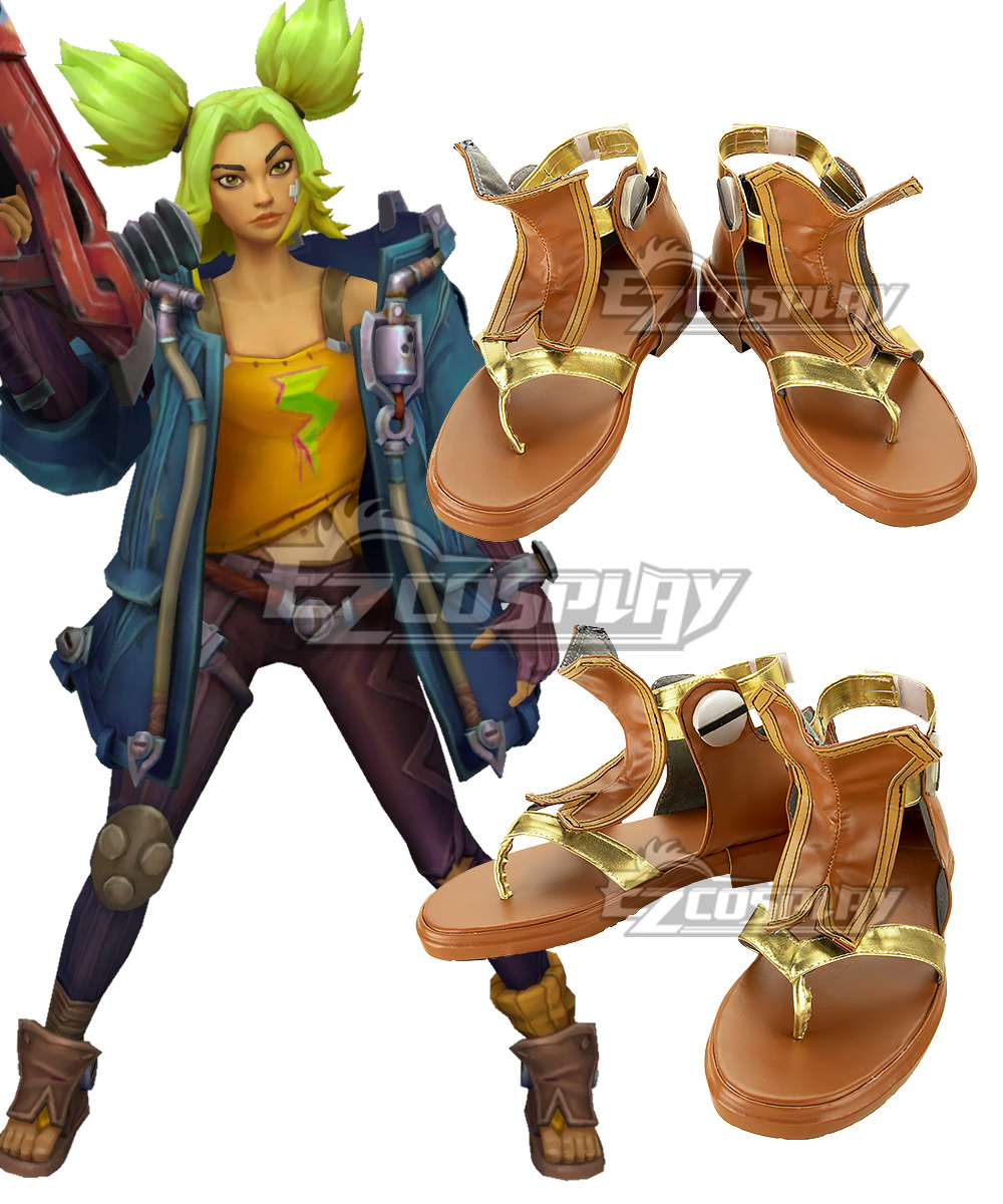 League of Legends LOL Zeri Brown Cosplay Shoes