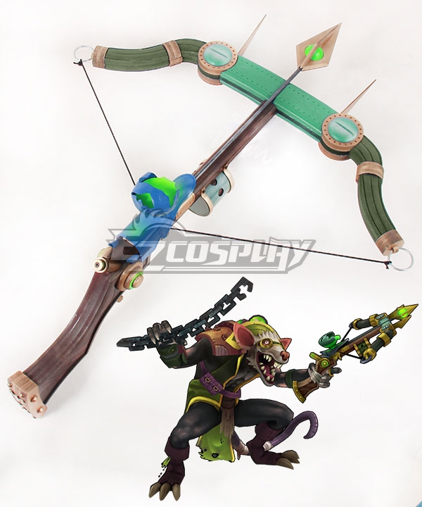 League Of Legends Twitch The Plague Rat Green Crossbow Cosplay Weapon Prop