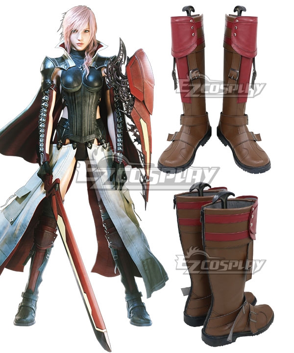 Lightning Returns: Final Fantasy XIII FF13 Lightning Brown Shoes Cosplay Boot