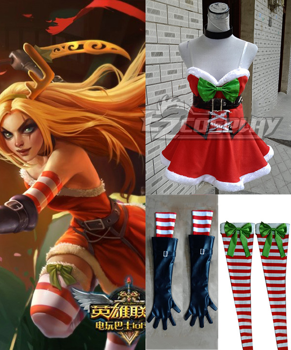 League of Legends LOL Katarina Du Couteau Christmas Girl Cosplay Costume