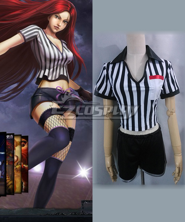 League of Legends LOL Katarina Du Couteau The Sinister Blade Red card! Exit! Cosplay Costume