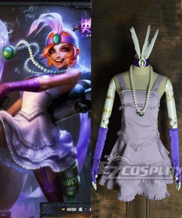 

League of Legends LOL Mafia Jinx the Loose Cannon Gangster Flower Cosplay Costume