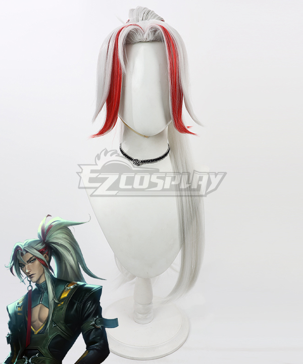 League Of Legends LOL HEARTSTEEL Yone Sliver Red Cosplay Wig