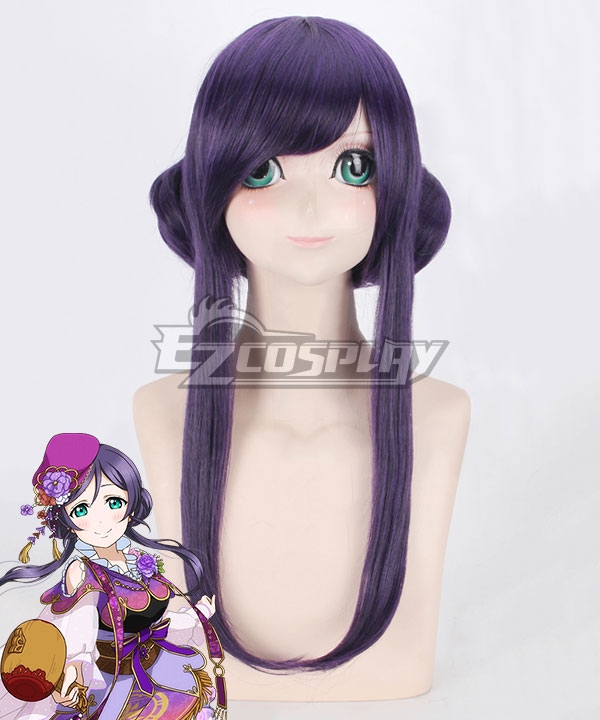 

Love Live! Lovelive! Seven Lucky Gods Ver. Nozomi Tojo Meatball Head Purple Cosplay Wig