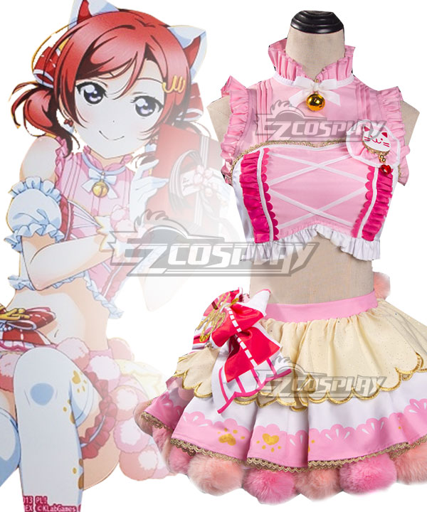 Love Live Maki Nishikino Cat Double Pony Tail Lovely Dress Cosplay Costume