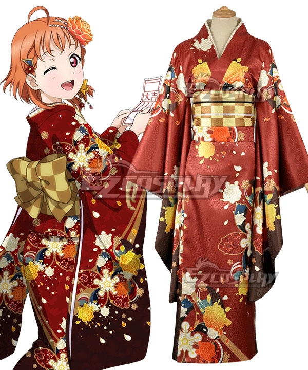 

Love Live! Sunshine!! New Year Kimono Chika Takami Cosplay Costume
