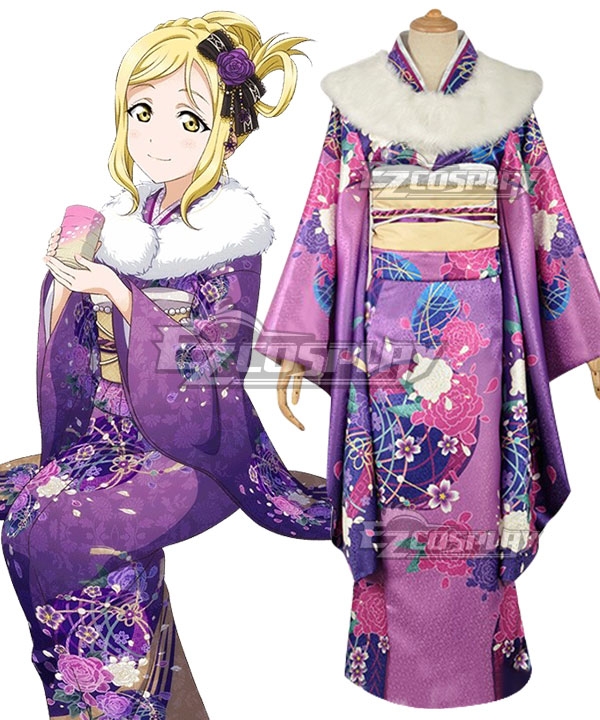 

Love Live! Sunshine!! New Year Kimono Mari Ohara Cosplay Costume