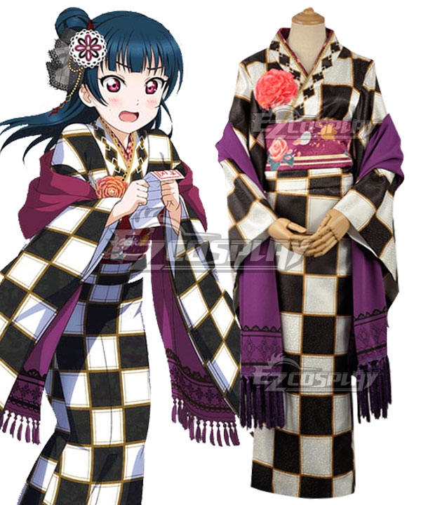 

Love Live! Sunshine!! New Year Kimono Yoshiko Tsushima Cosplay Costume