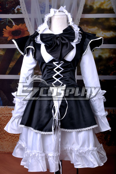Maid Black Lolita Dress Cosplay Costume