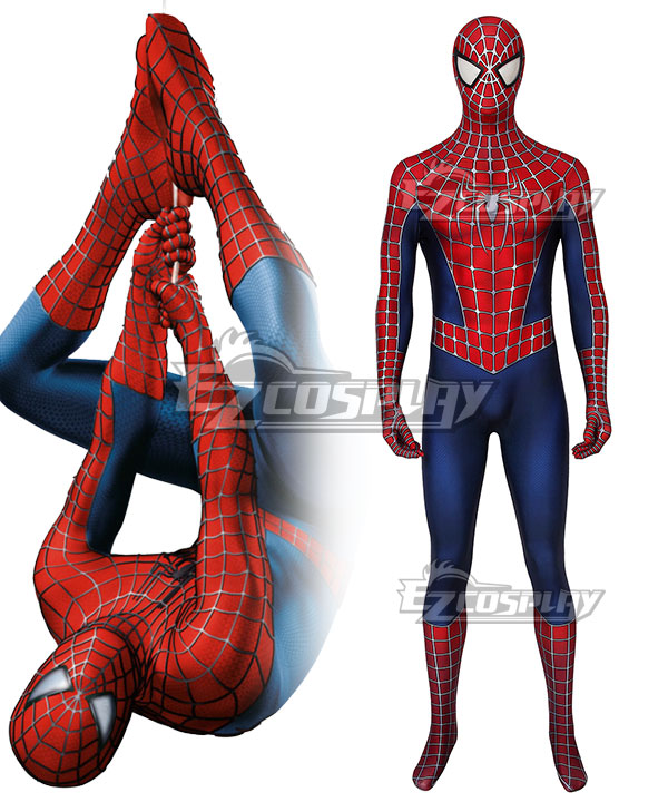 Marvel 2004 Movie Spider-Man 2 Tobey Maguire Zentai Jumpsuit Cosplay Costume