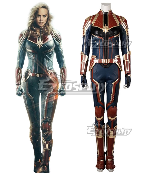 

Marvel 2019 Movie Captain Marvel Carol Danvers Printed Cosplay Costume
