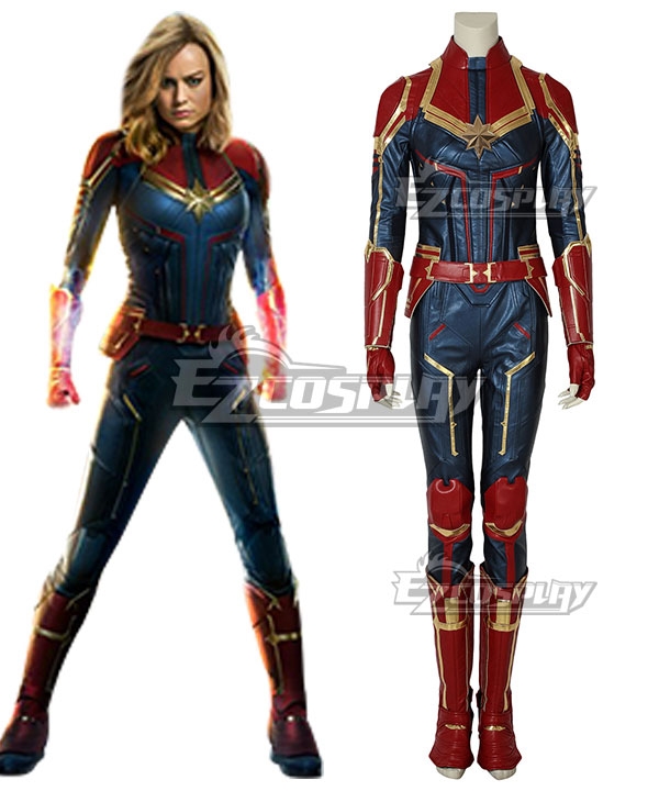 Marvel 2019 Movie Captain Marvel Carol Danvers Printed Cosplay Costume - B Edition