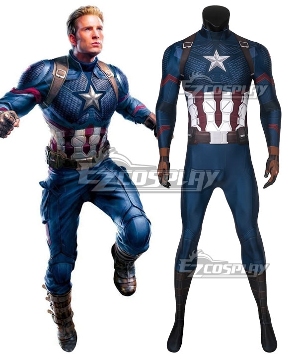 Marvel Avengers 4: Endgame Steven Rogers Captain America Zentai Jumpsuit Cosplay Costume
