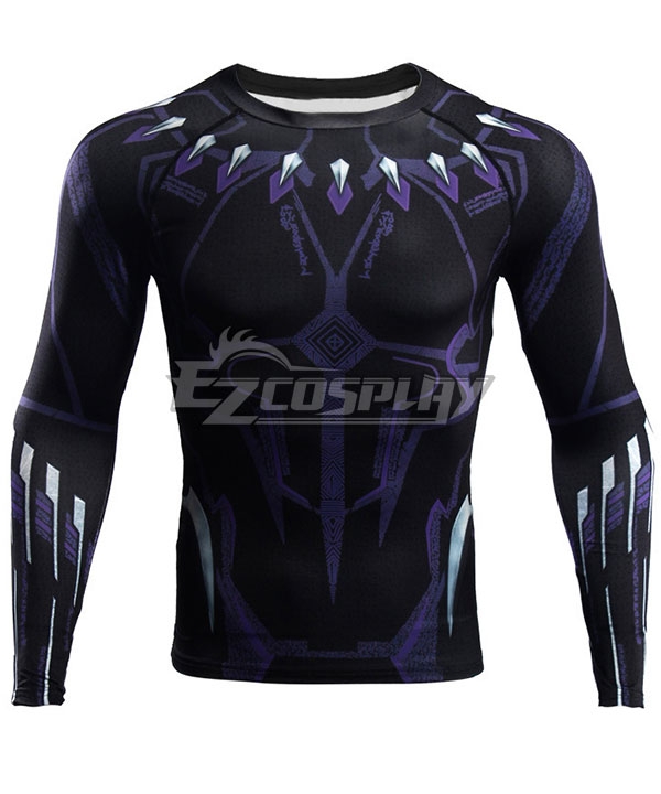Marvel Avengers 4: Endgame T'Challa Black Panther Long T-Shirt Cosplay Costume